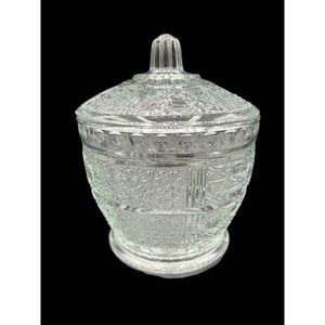 Vintage Pressed Glass Covered Candy Dish
